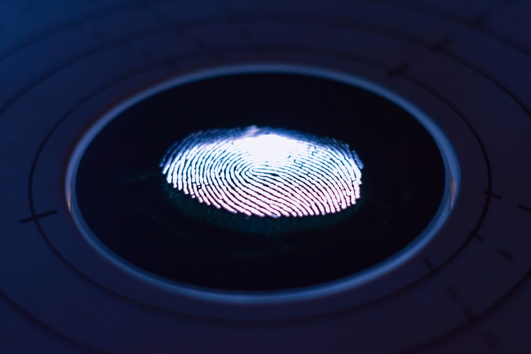 Fingerprint identity graphic representing customer identity data
